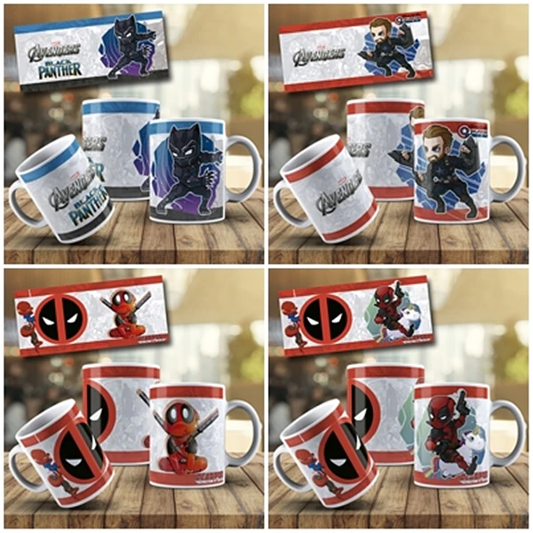 10 Artes Caneca Vingadores Marvel Editável em Photoshop