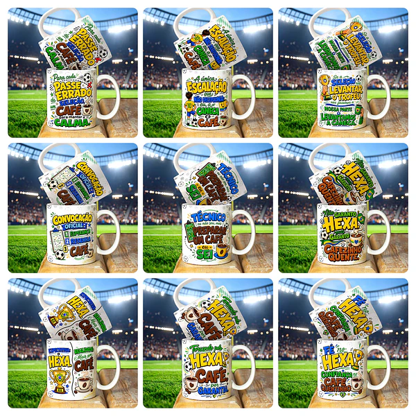 17 Artes para Caneca Brasil Copa do Mundo Arquivo em Jpg