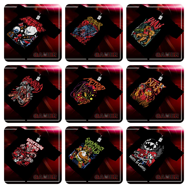 25 Artes Camisa Gamer Geek Arquivo em Png
