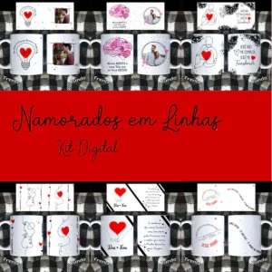 25 Artes para Caneca Dia dos Namorados em Linhas Arquivo em Jpg