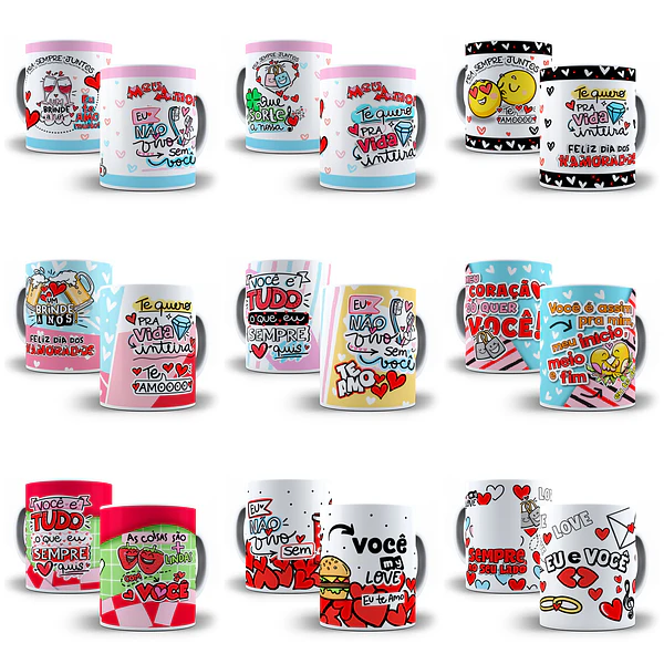 34 Artes Caneca Namorados 2023 Arquivos Png