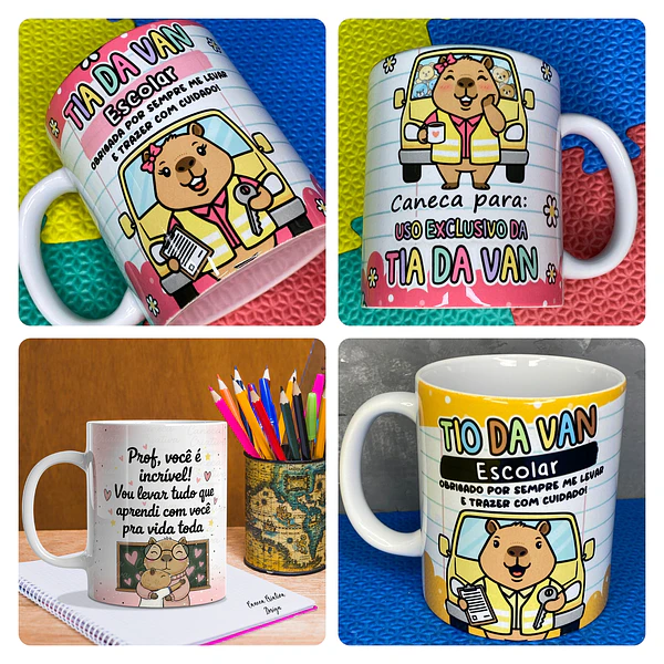 44 Artes para Caneca Capivaras Dia dos Professores Arquivo em Jpg