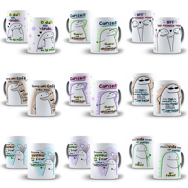 45 Artes Caneca Flork Beto Memes 3.0 Arquivos Sublimação Jpge