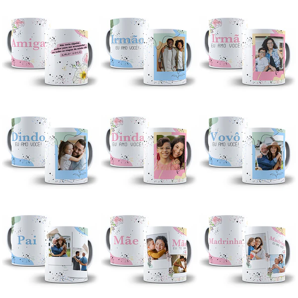 56 Artes para Caneca Família e Dindos Arquivos em Jpg