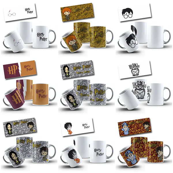 65 Artes para Caneca Harry Potter Arquivo Editável