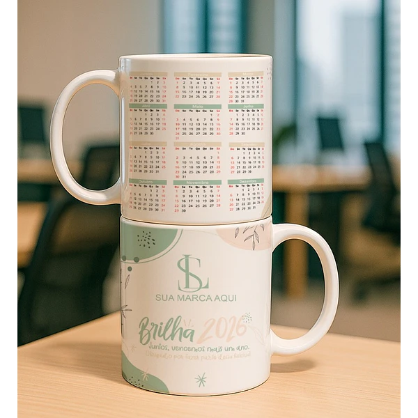 9 Artes para Calendário Caneca Empresa Arquivo Editável