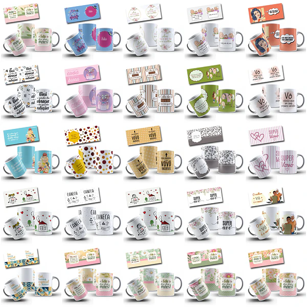 90 Artes para Caneca Dia dos Avós em Jpg