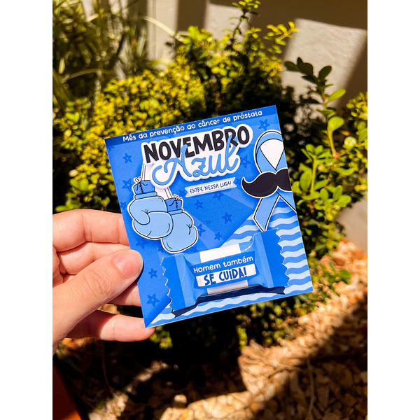 Arquivo de Corte Card e Balinha Novembro Azul em Pdf