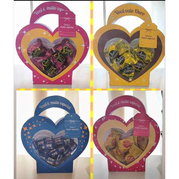 Arquivo para Sacolinha Coração para chocolates Arquivo em Pdf