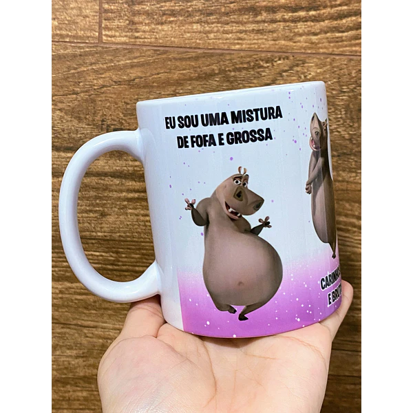 Arte Caneca Eu sou uma Mistura de Fofa e Grossa Gloria Madagascar Arquivo Png