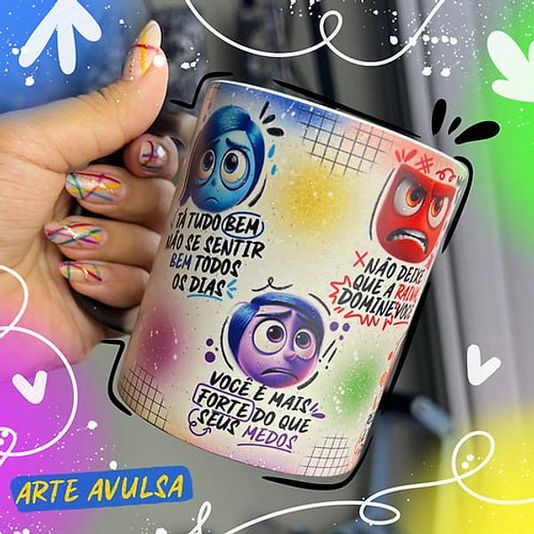 Arte para Caneca Divertidamente Emoções Arquivo em Jpg