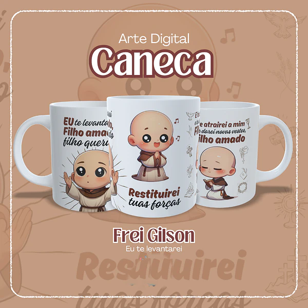 Artes Caneca Frases Espirituais Eu te Levantarei Frei Arquivo em Jpg