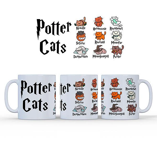 Artes Caneca Harry Potter Gatinhos em Jpg