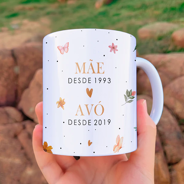 Artes para Caneca Vovó Mãe Desde e Avó Desde em Png