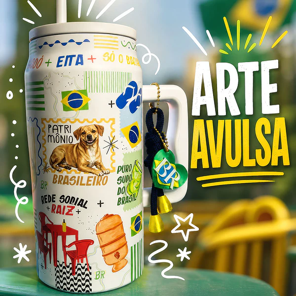 Artes para Copo e Caneca Brasilidade Arquivo Editável em Canva