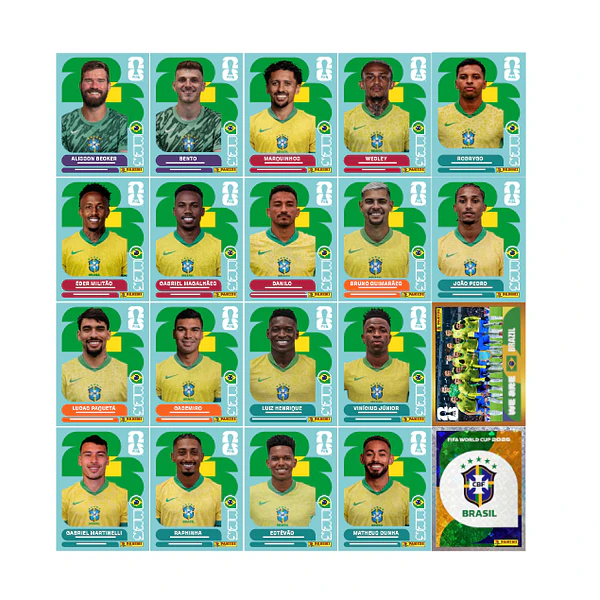 Figurinhas Brasil Copa 2026 para Imprimir (PDF) | Seleção Completa