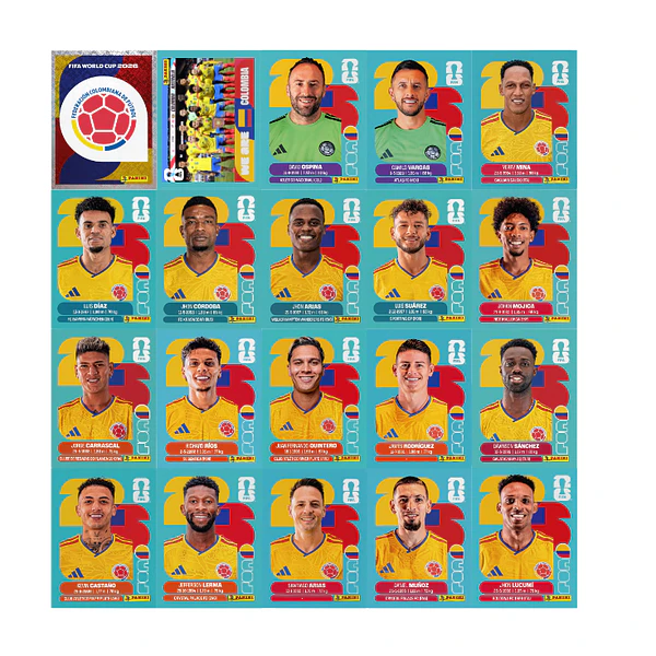 Figurinhas Colômbia Copa 2026 para Imprimir (PDF) | Seleção Completa