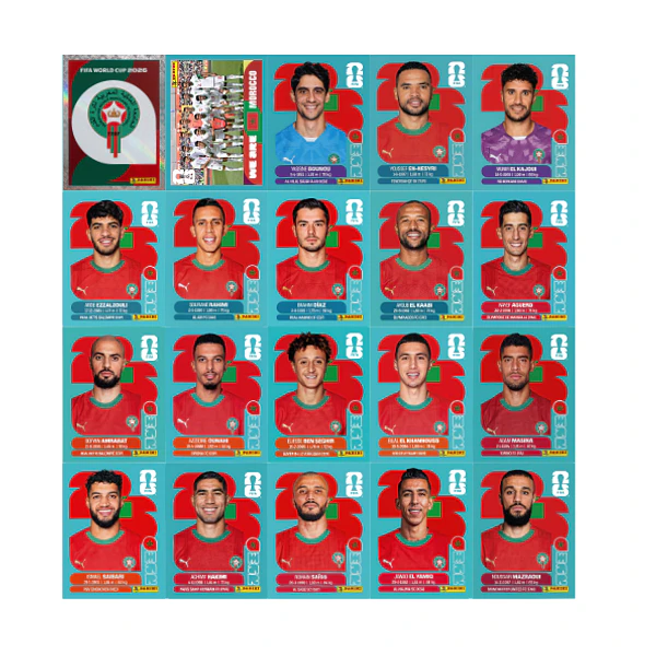 Figurinhas Marrocos Copa 2026 para Imprimir (PDF) | Seleção Completa