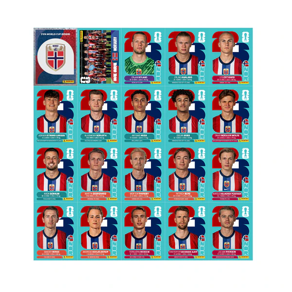 Figurinhas Noruega Copa 2026 para Imprimir (PDF) | Seleção Completa