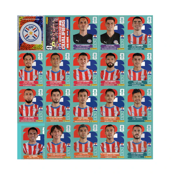 Figurinhas Paraguai Copa 2026 para Imprimir (PDF) | Seleção Completa