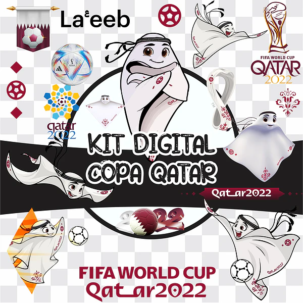 Kit Digital Qatar Copa 2022 sem fundo Arquivos Png