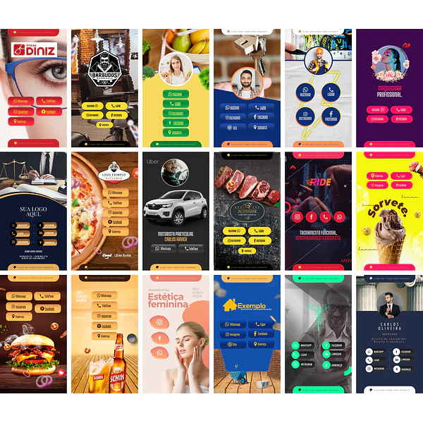 Pack Canva Cartão Interativo Virtual Templates Editáveis 40 Artes + Bônus