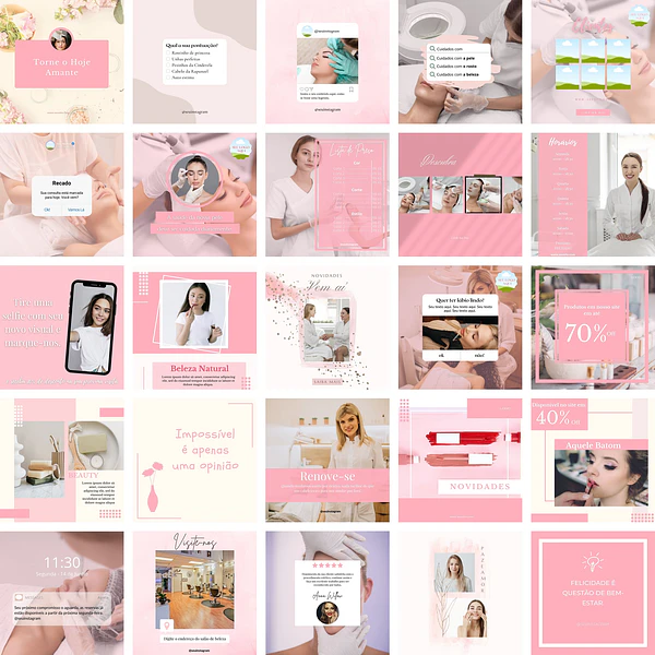 Pack Canva Estética 2.0 Templates Editáveis 25 Artes + Bônus