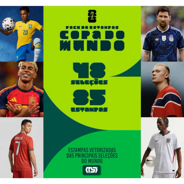 Pacote completo Estampas Copa Do Mundo 2026 em Vetor
