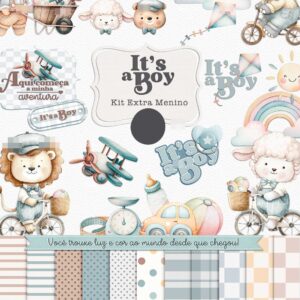 Kit Digital Primaveira Menino SpringTime Its a Boy em Png